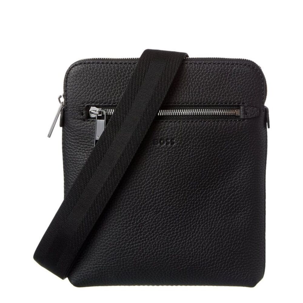 Hugo Boss Crosstown Leather Envelope Pouch, Black